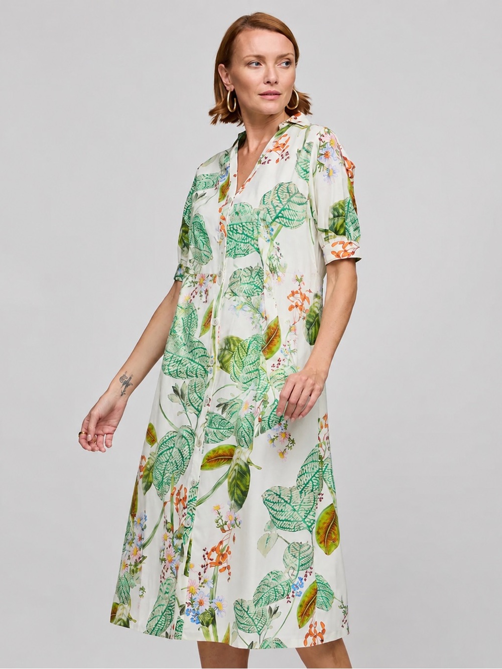 Hinson Wu Botanical Leaf and Floral Print Pattern